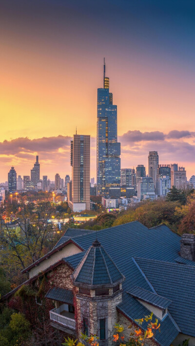 城市中繁华与古朴的碰撞，造就了富有层次感的南京美景。©视觉中国