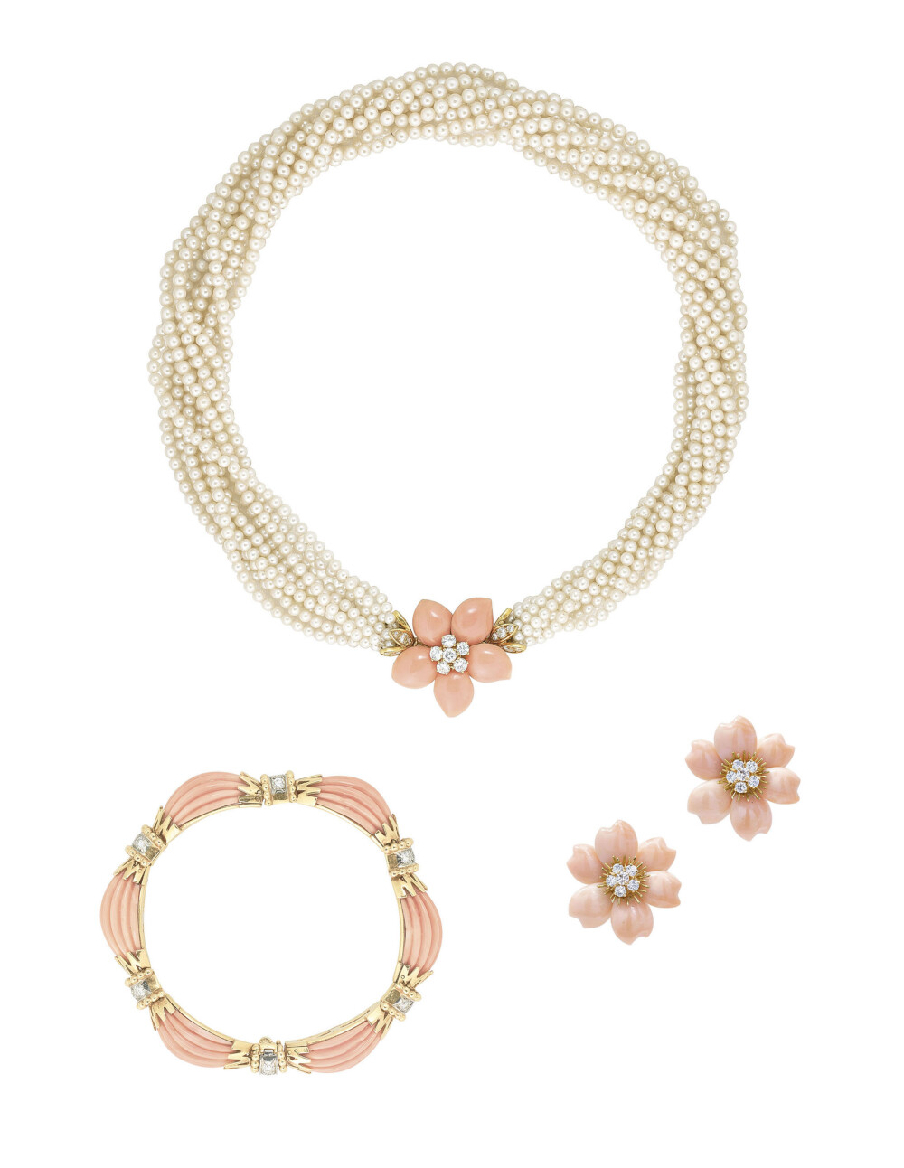 van cleef & arpels 梵克雅宝 rose de no09l 珍珠珊瑚套装