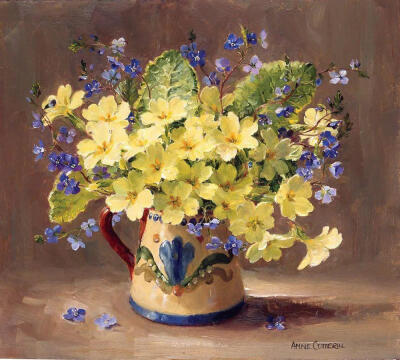 【艺术分享】Anne Cotterill安妮·科特里尔英国, (1933-2010)，安妮奶奶是一个"花痴"，因为世间万物，她只钟情画花。她对于色彩变化的敏感捕捉力赋予了这些静物油画中的花以独特的魅力。安妮笔下的花卉每一瓣都带有自…