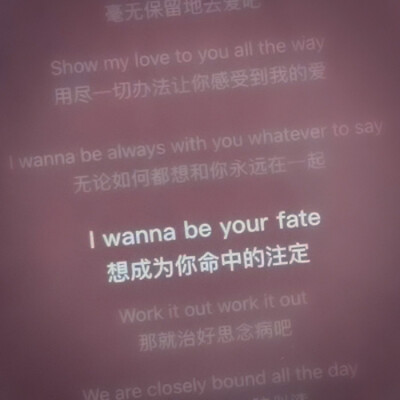  i wanna be your fate 