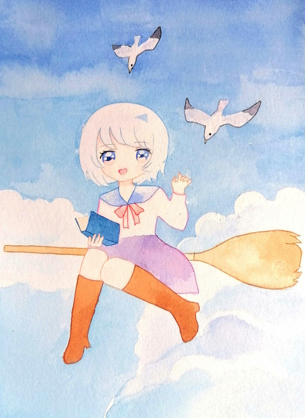 原创水彩插画水彩人物