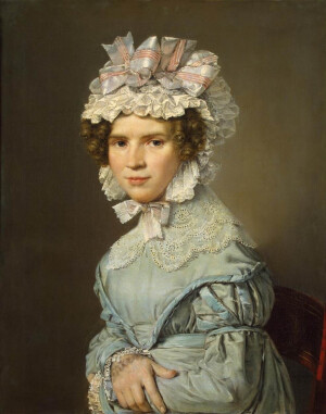 Portrait of a Lady in a Blue Dress by Christian Albrect Jensen, 1824.