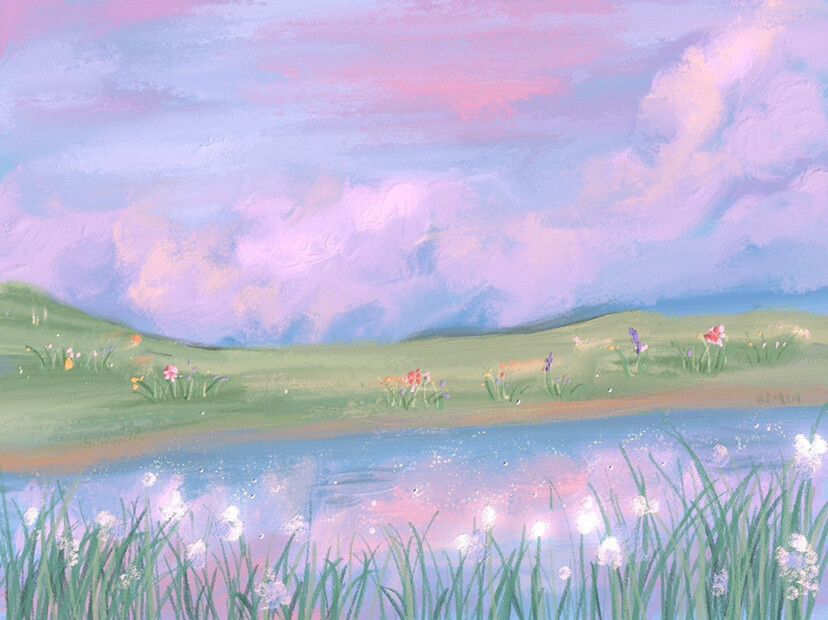 天空 草地 花朵