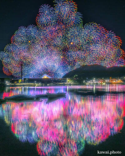 日本 三重県 夏日花火 きほく燈籠祭 彩雲孔雀 千輪 烟花