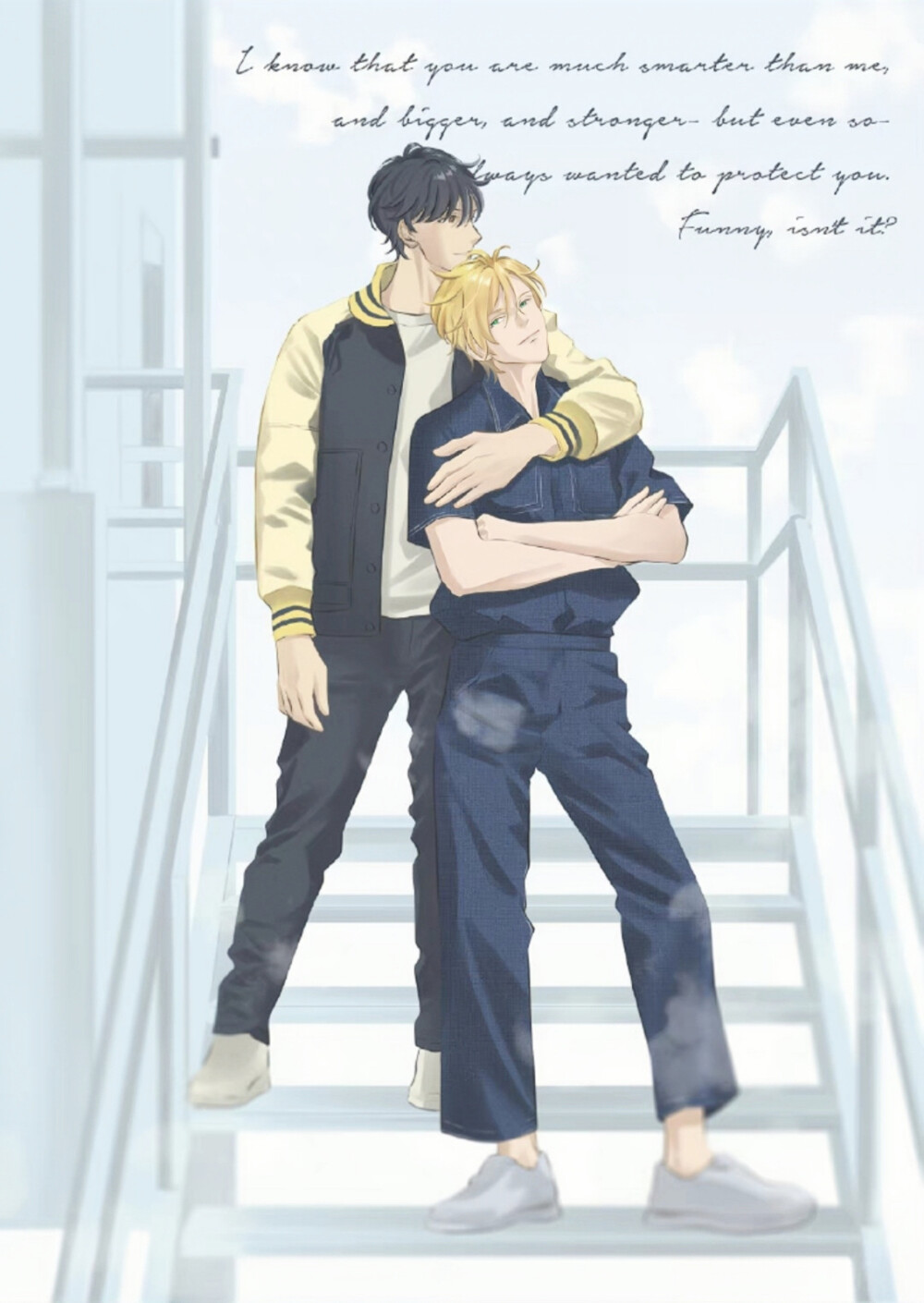 #bananafish#
I know that you are much smarter than me, and bigger, and stronger, but even so, I always wanted to protect you. Funny, isn't it?
(twi：jiao_fu) 