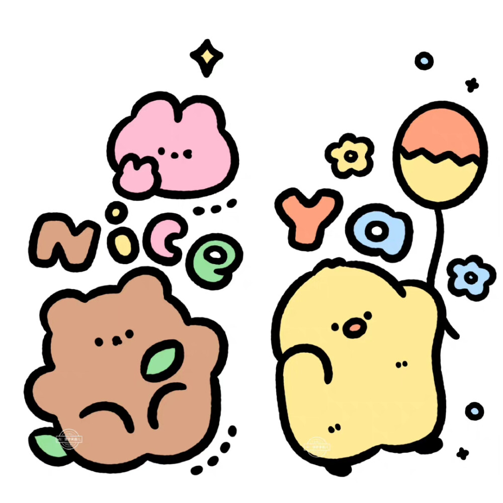 ins风小动物壁纸简笔画卡通系列