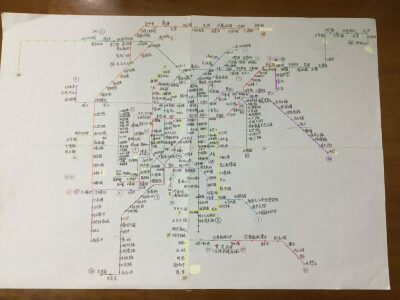 这是一幅我开学前的第一张地铁线路图，南京地铁未来线路图