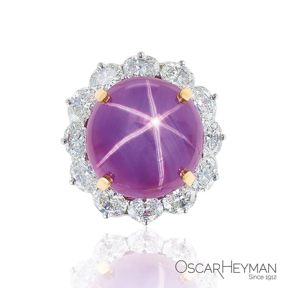 Oscar Heyman 白金戒指 星光红宝石 Star Ruby