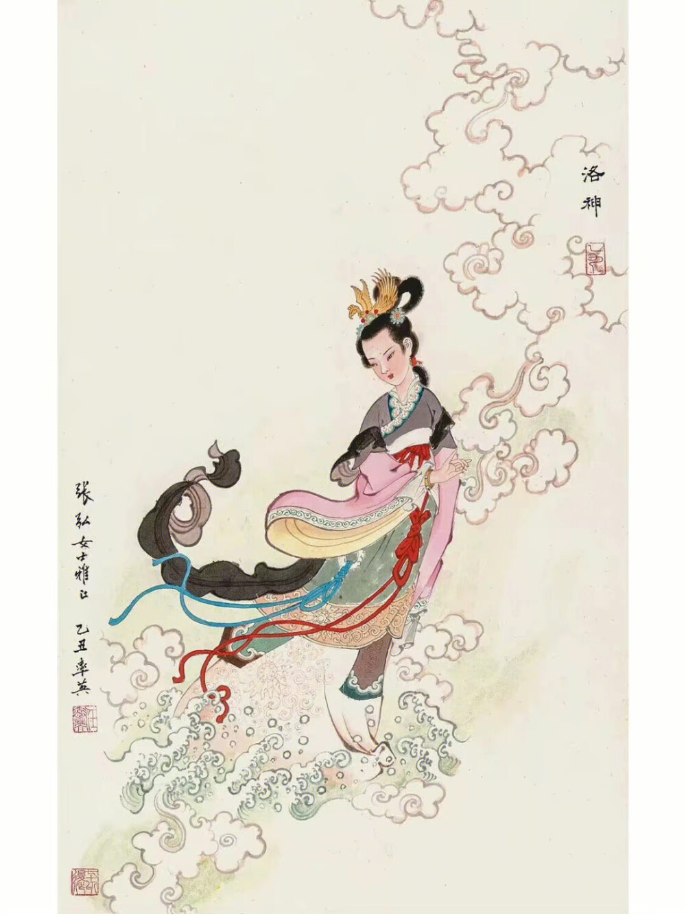 任率英（1911-1989），从艺60余年，擅工笔重彩人物画，题材大都取材于中国历史故事、古典小说、传统戏曲、古典诗词。 ​​​