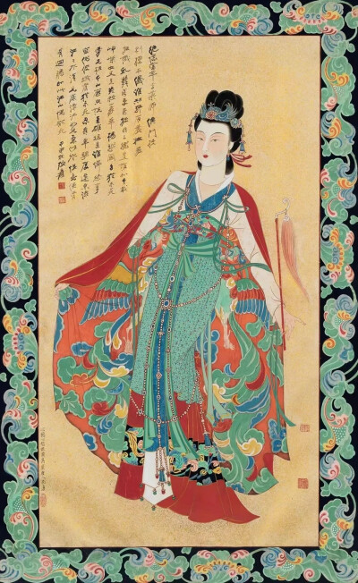 张大千《红拂女》，设色洒金笺，125×75cm，1944年，图片来源：龙美术馆