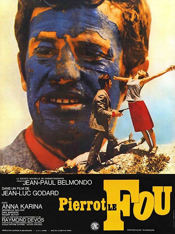 让-吕克·戈达尔《狂人皮埃罗》（Pierrot le fou），1965年