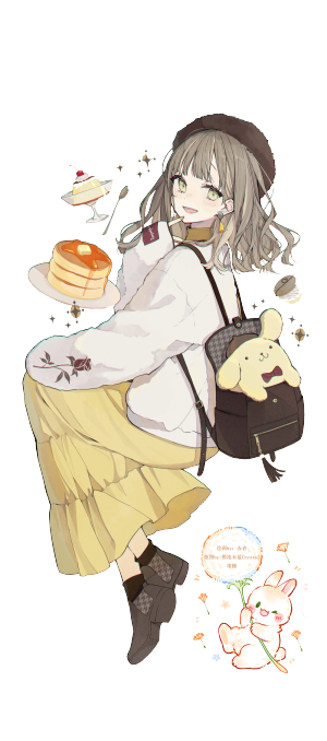 PNG自抠手账素材 三丽鸥拟人+美食拟人 原作by:赤倉  [橙池未蓝crystal]