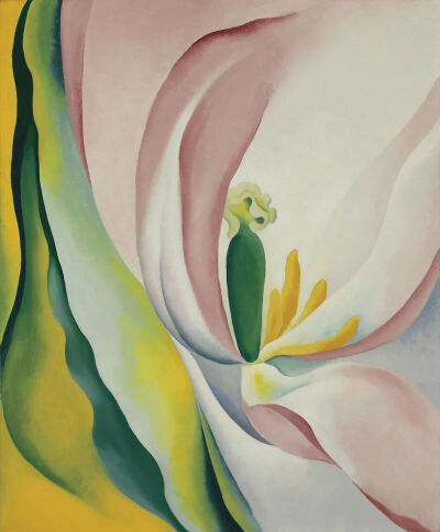 乔治亚·欧姬芙《粉色郁金香》（Pink Tulip），布面油画，91.4×76.2cm，1926年