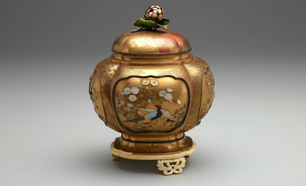 日本芝山镶嵌金漆香炉 / 明治时期 / 达拉斯艺术博物馆藏