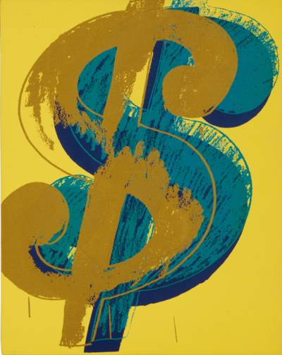 安迪·沃霍尔《Dollar Sign》，丝网印刷，51.1×40.6cm，1981年