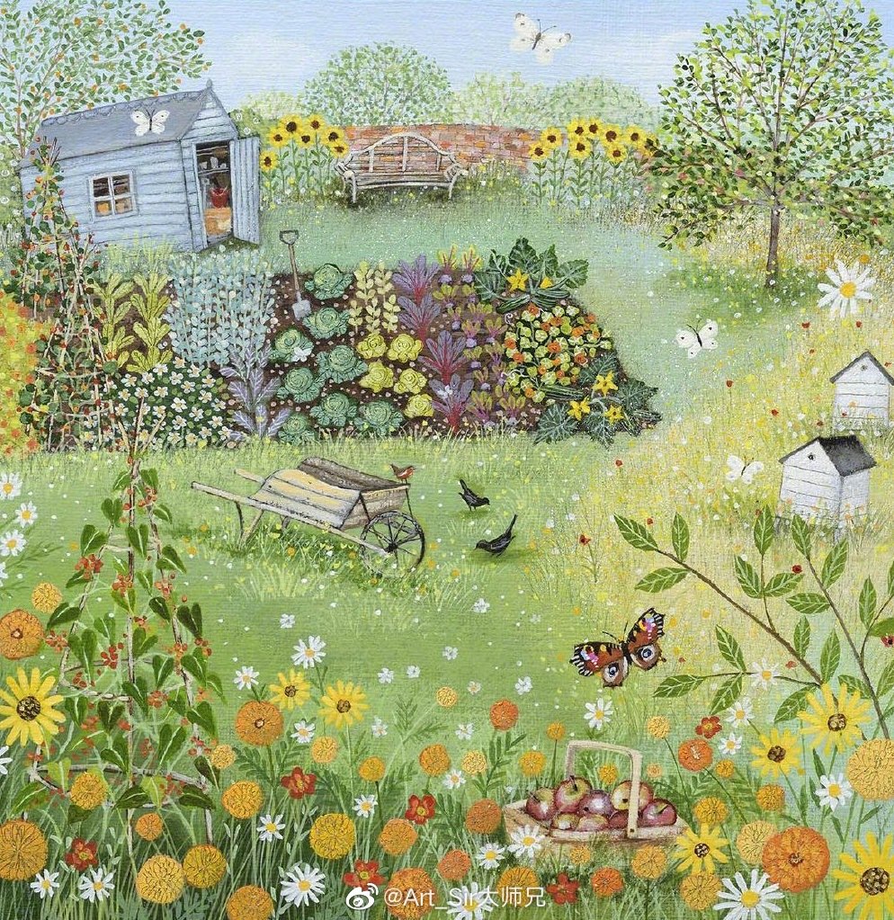 【艺术分享】来自英国自学成才的女插画师Lucy Grossmith美丽的田园风格插画作品，体现季节的可爱之处。