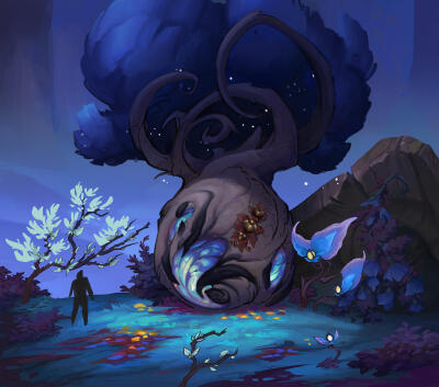 魔兽世界 炽蓝仙野 WOW Shadowlands Ardenweald concept art