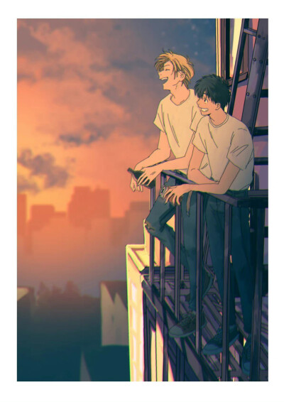 #banana fish# ずず太太绘制的亚修英二日常更新，哭到流泪 [泪][泪][泪]平行世界的幸福的他们
(twi:zz_bnn ​） ​​​