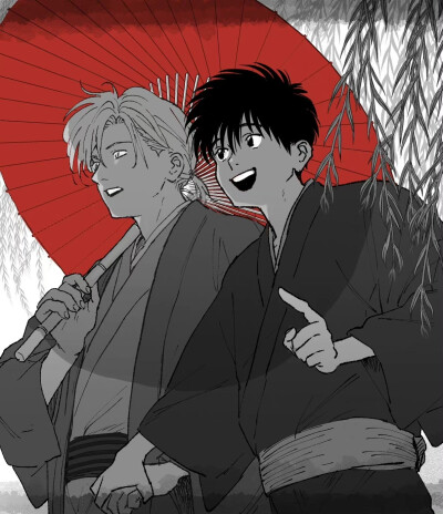 #banana fish# ずず太太绘制的亚修英二日常更新，哭到流泪 [泪][泪][泪]平行世界的幸福的他们
(twi:zz_bnn ​） ​​​