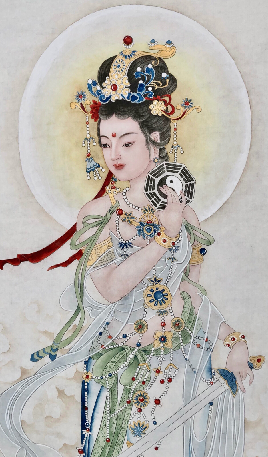 九天玄女天尊 妙行居士敬绘