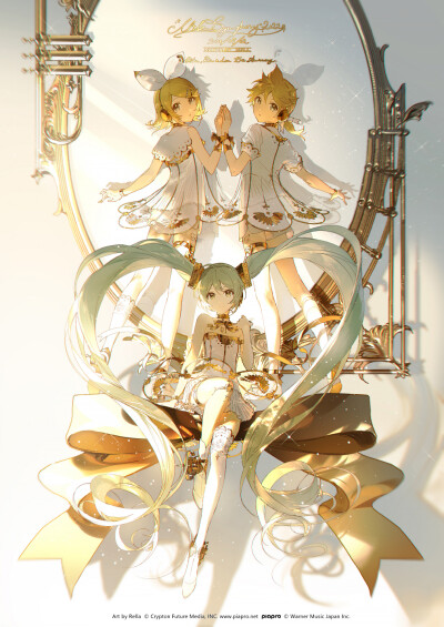 画师 Rella pid 163536 In The Mirror 初音未来 鏡音铃 