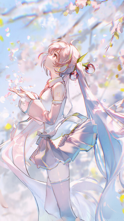 画师 Rumoon pid 9095552 97650932_p0 淡い春 初音未来 樱miku