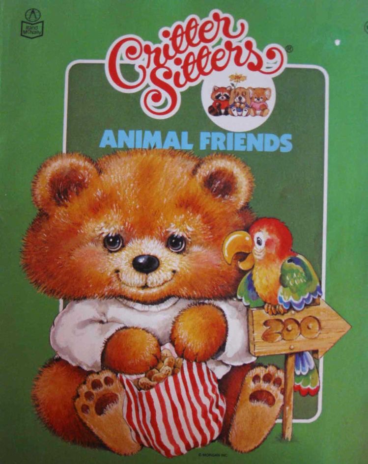 古早贺卡上的可爱小动物插画小熊