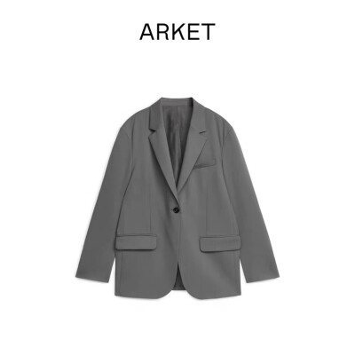 ARKET女装 宽松 通勤 羊毛西装外套 西服上衣 2022秋季新品