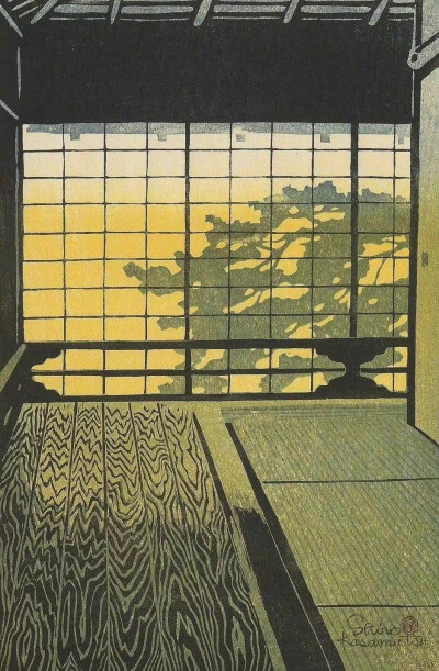  Shiro Kasamatsu (史郎笠松) B.1898-1991
“风景、插花、树林，史郎笠松喜爱描绘傍晚时分悬挂在天空的朦胧月亮与各种有趣的祭典活动场景。他一直都热爱着版画创作，晚年又学习了版画的具体刻法与印法，自己包揽了所…