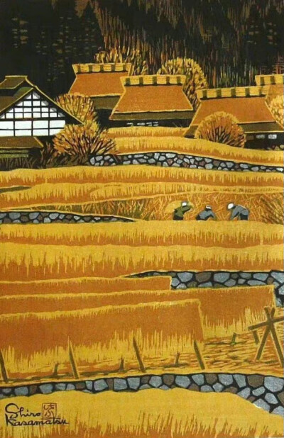  Shiro Kasamatsu (史郎笠松) B.1898-1991
“风景、插花、树林，史郎笠松喜爱描绘傍晚时分悬挂在天空的朦胧月亮与各种有趣的祭典活动场景。他一直都热爱着版画创作，晚年又学习了版画的具体刻法与印法，自己包揽了所…