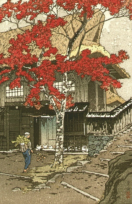  Shiro Kasamatsu (史郎笠松) B.1898-1991
“风景、插花、树林，史郎笠松喜爱描绘傍晚时分悬挂在天空的朦胧月亮与各种有趣的祭典活动场景。他一直都热爱着版画创作，晚年又学习了版画的具体刻法与印法，自己包揽了所有创作环节来进行版画制作。”