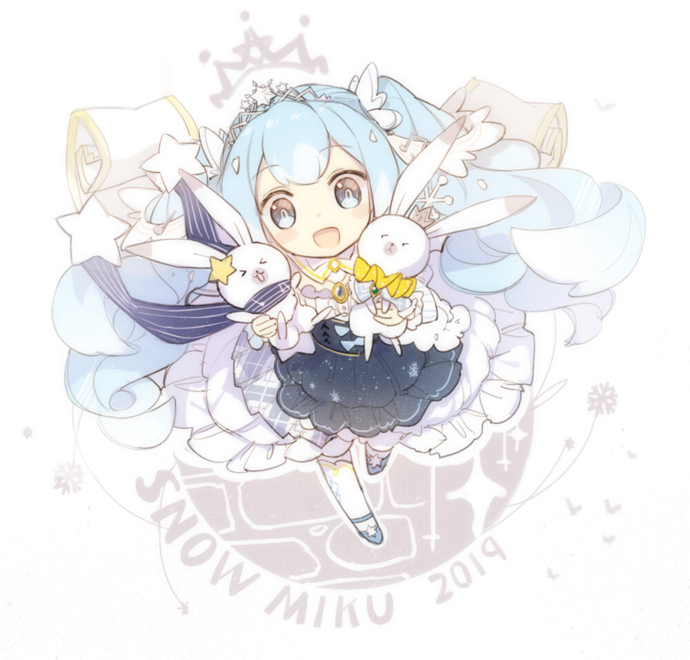 画师 Linfi-MUU pid 6327914 70380435_p0 SNOW MIKU 2019 初音未来 雪iku 兔