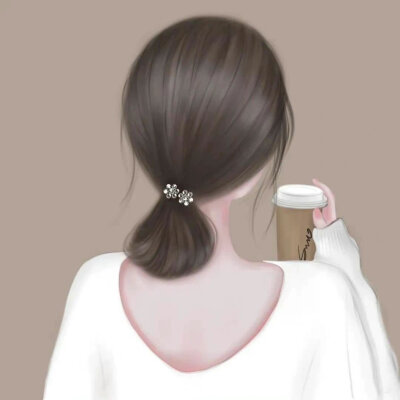 手绘女生背影头像 ​​​
插画师：@画完花画你