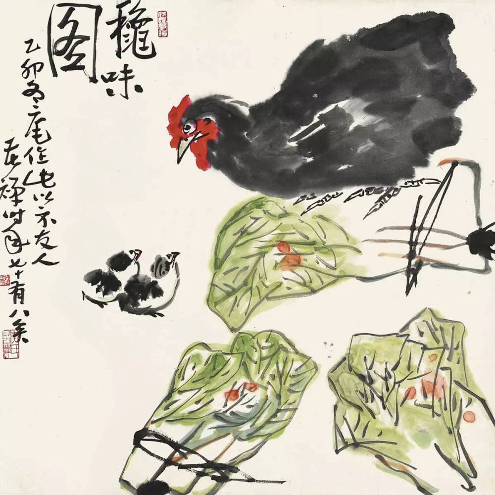 李苦禅（1899- 1983），近现代杰出的大写意花鸟画家。李苦禅认为，中国写意画高就高在薄薄的宣纸后面有很深的文化底蕴，不是就物写物，而是在悟性中写成。
