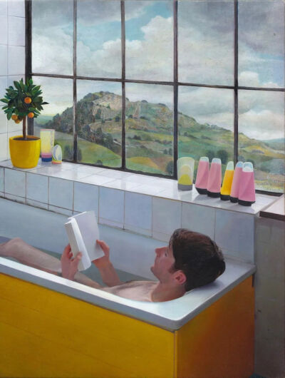 加雷斯·卡德瓦拉德《Bath》，布面油画，2015-2016年