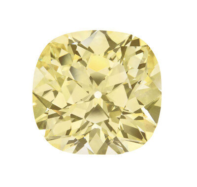 Christie's 佳士得日内瓦春拍 黄钻裸石 采用枕形明亮式切割，重118.05ct，经 GIA 鉴定达到 Fancy Yellow 色级，VS2 净度。成交价708.5万瑞郎