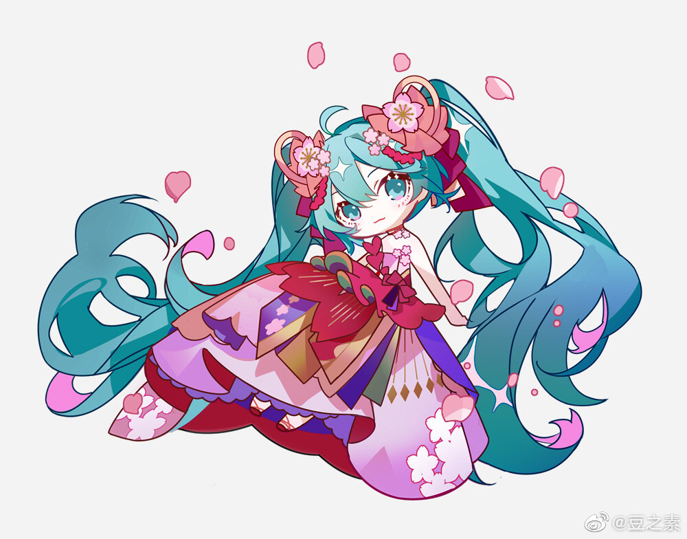 初音十五周年的樱花礼服