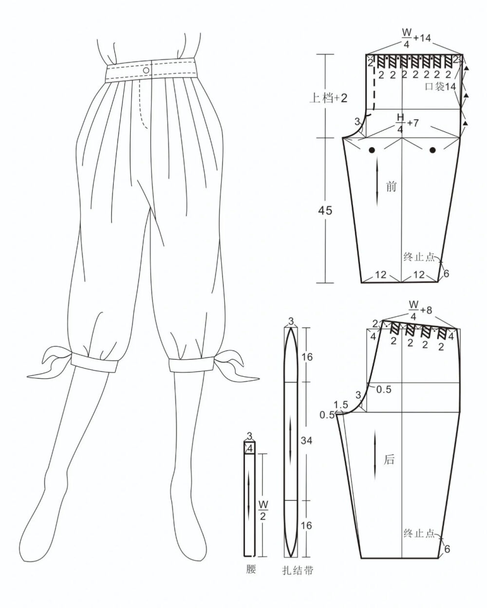 俊美人台小银分享；女裤图纸合集（二）