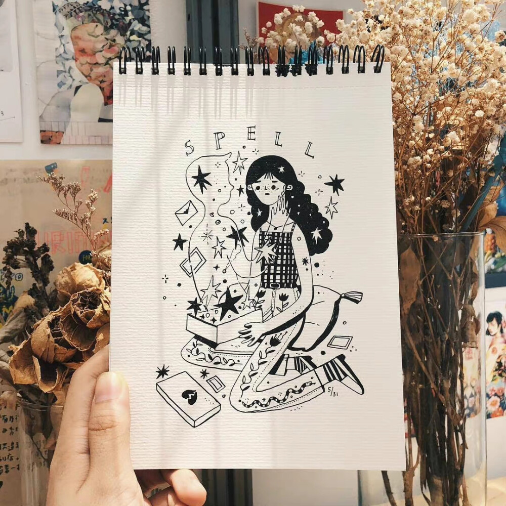 本本插画，来自Kathrin Honesta 