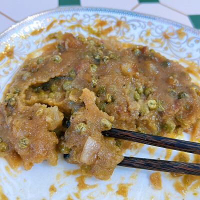 妈妈弄的豌豆杂最好吃 宜宾特色家常小吃 糯米粉 嫩豌豆 猪五花丁 加红糖蒸