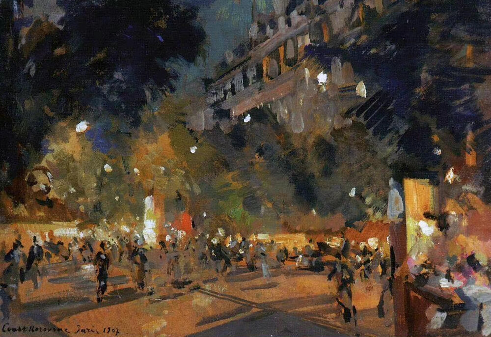 夜巴黎。作者：Konstantin Korovin ​​​​