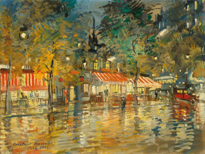 夜巴黎。作者：Konstantin Korovin ​​​​