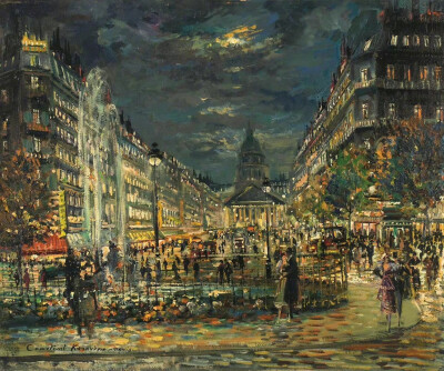 夜巴黎。作者：Konstantin Korovin ​​​​