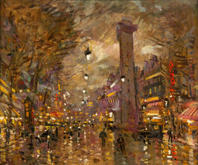 夜巴黎。作者：Konstantin Korovin ​​​​