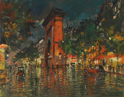 夜巴黎。作者：Konstantin Korovin ​​​​