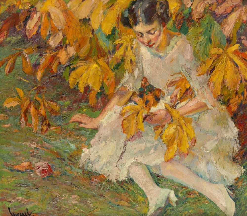 艺术家：
Edward Cucuel
油画中的少女