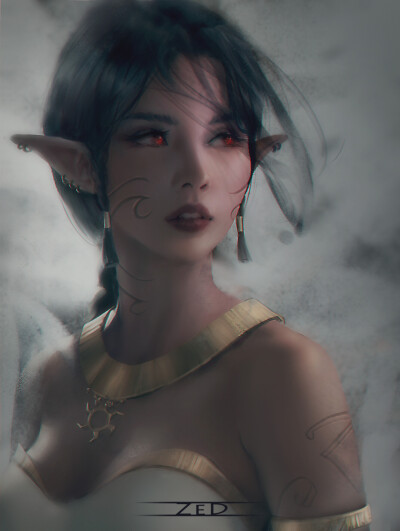 Z ED越南艺术家的美女头像CG设计插画作品