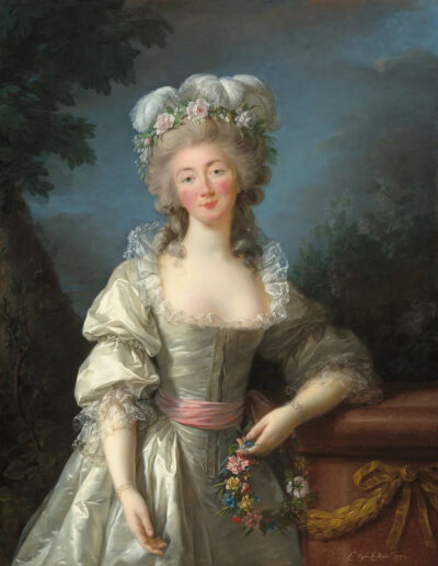 路易丝·伊丽莎白·维吉·勒布伦（Louise Élisabeth Vigée Le Brun）《杜巴里夫人》（Madame du Barry），油画，115×89cm，1790-1800年