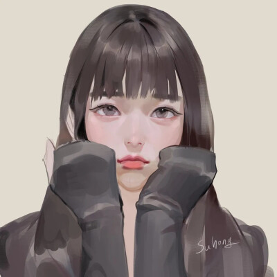 手绘插画女生头像