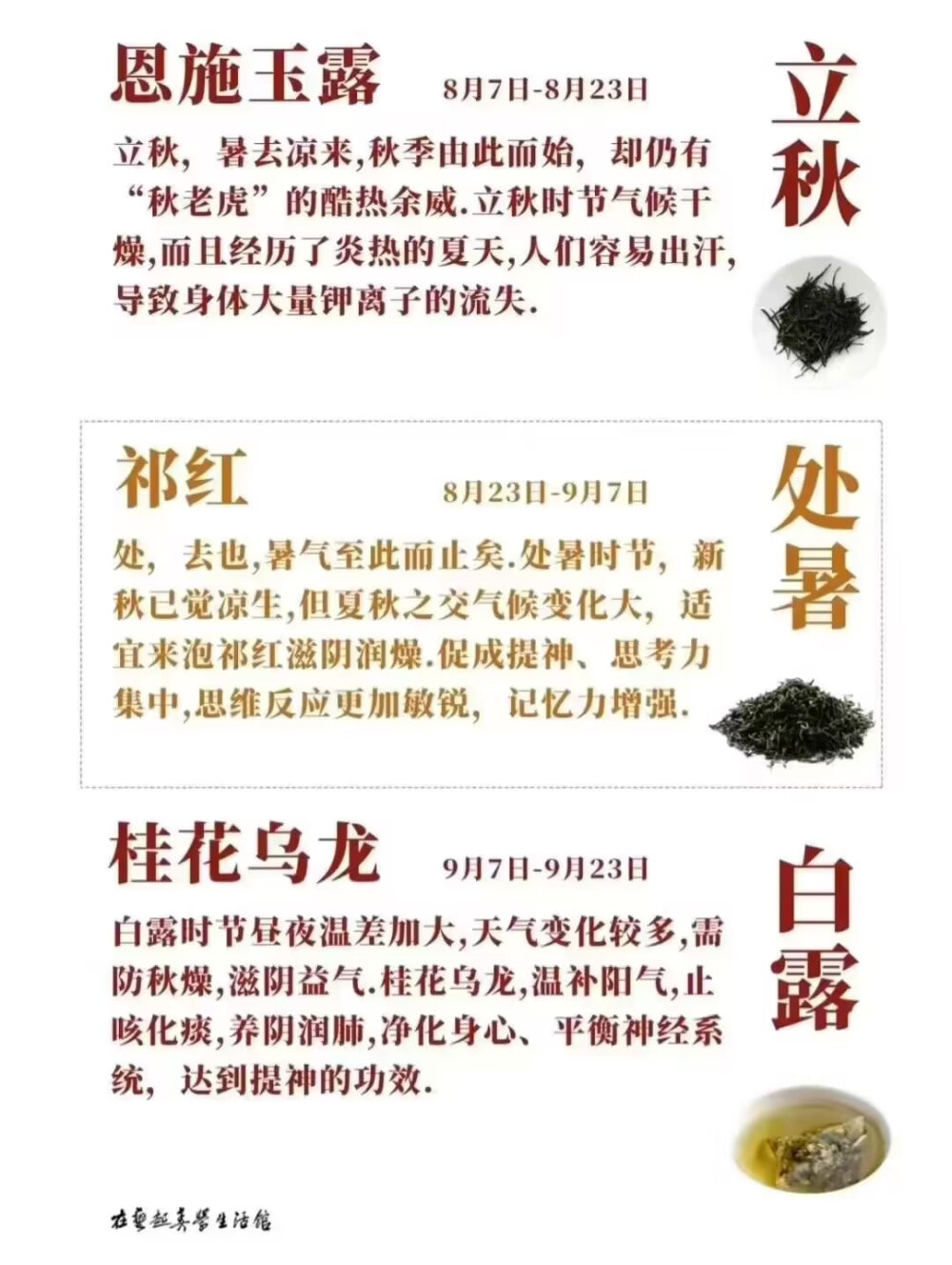 二十四节气茶单（转侵删）